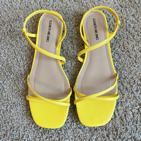 Elizabeth and James Shoes - Elizabeth and James Coneflower Yellow Strappy Square Toe Sandals Size 10